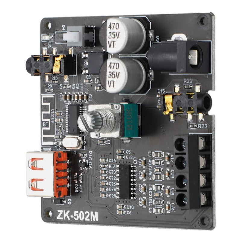 Bluetooth Power Amplifier Board: DC 5V To 24V Wide Power Adaptability - Bluetooth 5.0 Seamless Signal Transmission 2 Channel Power Amplifier Board for Home Sound Systems & DIY Audio Setups - Image 2
