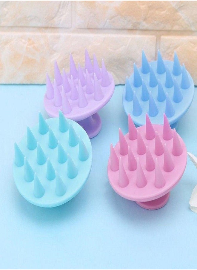 Generic - Silicone Hair Scrubber Shower Scalp Brush - Multicolor - Image 1