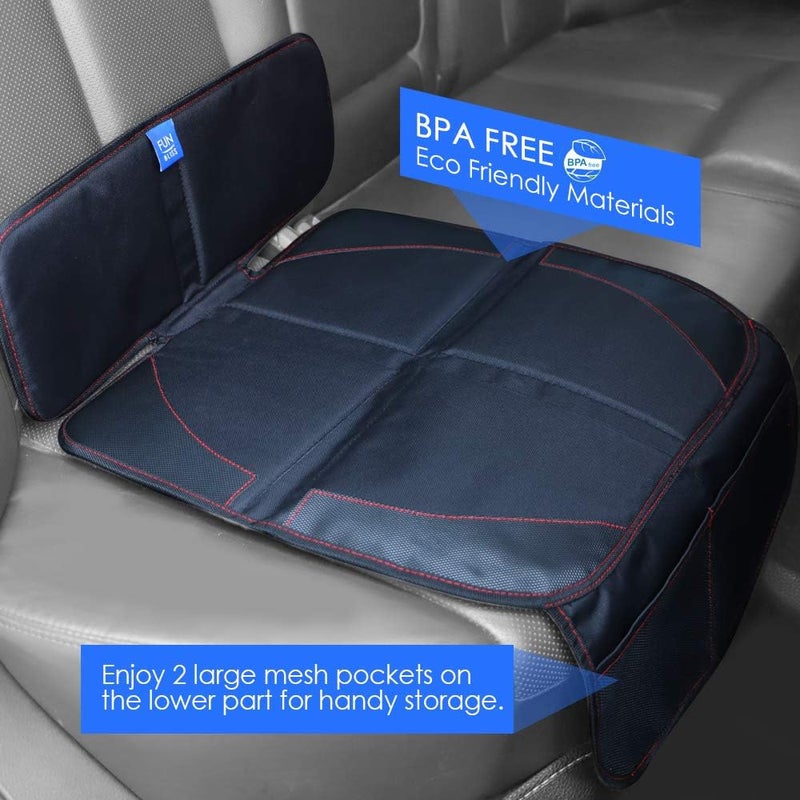 funbliss Car Seat Protector for Baby Child 2 Packs Black,Waterproof Seat Protector with Thickest Padding for Baby Car,Dog Mat,Cover Pad Protects Automotive Vehicle Leather - Image 3