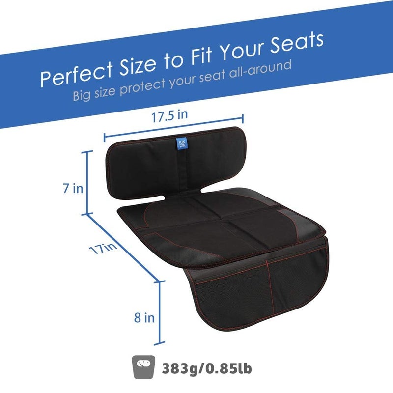 funbliss Car Seat Protector for Baby Child 2 Packs Black,Waterproof Seat Protector with Thickest Padding for Baby Car,Dog Mat,Cover Pad Protects Automotive Vehicle Leather - Image 4