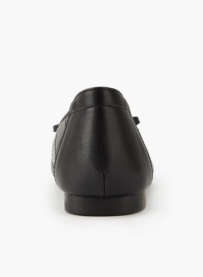 Flora Bella By Shoexpress Quilted Ballerina Shoes with Bow Detail