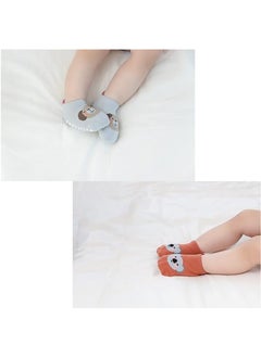 MileMelo 6 Pairs Baby Non Slip Socks - Cute & Funny Gender Neutral Baby Shower Gift Multicolour M（Style 2）  - Image 4