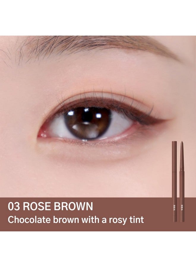 BBI@ BBIA Bbia Last Auto Gel Eyeliner 17 Color Multiuse Longwear & Waterproof Mechanical Eye Liner Easy Drawing With Smooth Texture Smudgeresistant Shadow & Glitter Vegan Korea Eye Makeup (03 Rose Brown) - Image 2