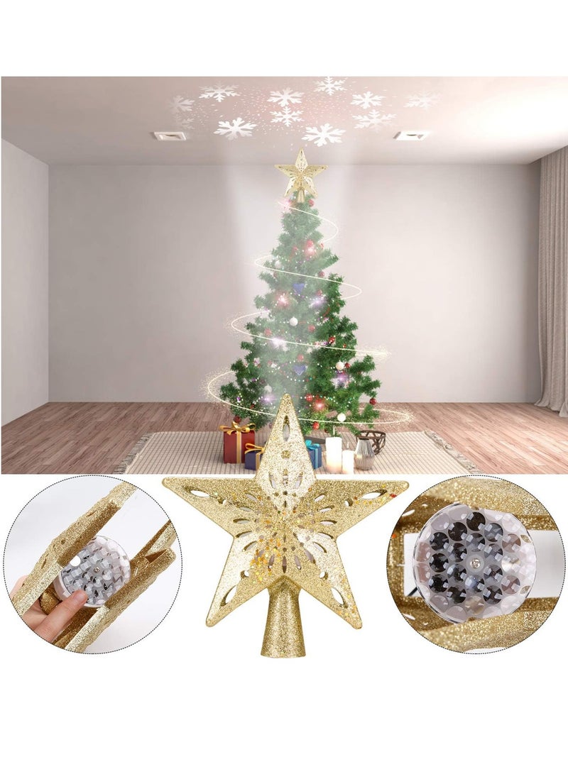 Beauenty Tree Topper Star,Tree Star, Glitter Gold Hollow Star Treetop Topper, 3D Golden Tree Star, Holiday Party - Image 3