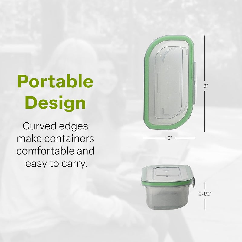 MyGo Container حاوية mygo نصف الحجم إلى حاوية مقصورة واحدة 8 "" x 5 "" × 2-1/2 "" ميكروويف آمنة NSF آمنة الدخان/الأخضر - Image 2
