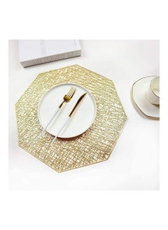 Y&D 6-Piece Vinyl Dining Table Decorative Placemats Gold  - Image 3