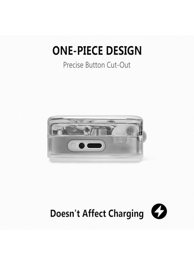 Case for Nothing Ear 3, Soft Silicone Protective Portable Scratch Shock Resistant Shell with Cleaner Kit & Carabiner for Nothing Ear3-Transparent - Image 5