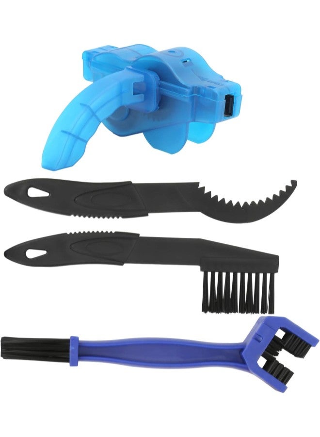 klarako 4pcs Bicycle Chain Cleaner Kit Portable Bike Chain Scrubber Cleaning Brush Tool Set - Image 1