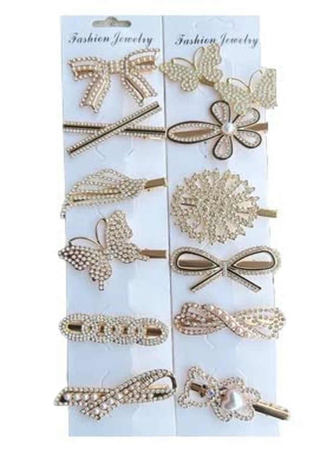 SUNBIRD Gold hairclip-Cat women hairpin-Diamond Hair Clip-Hairpin Barrette Bobby Pin-Hair Styling Tools-Ornament Accessories Korean Style (pack of 4, Look hair pin) - Image 2