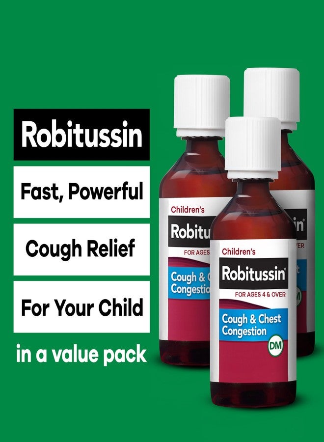 Robitussin Children's Robitussin Cough and Chest Congestion DM, Cough Medicine for Kids, Grape Flavor - 4 Fl Oz x 3 - Image 2