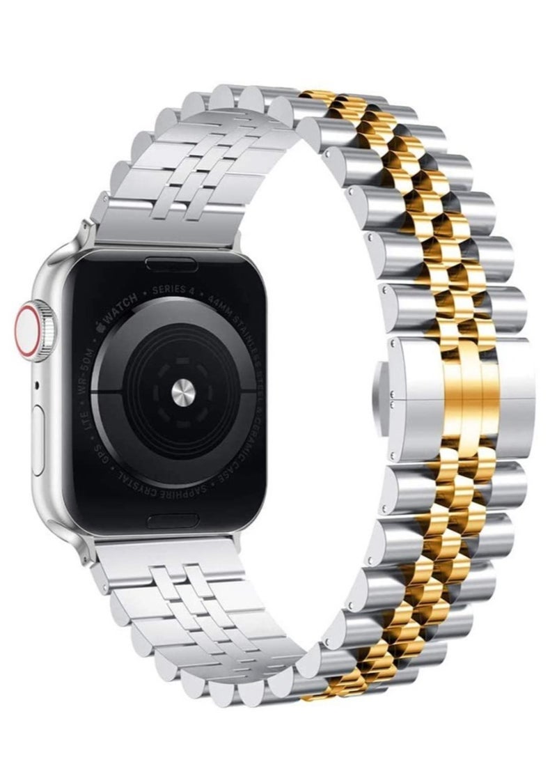 ELTRAZONE Ultra Thin Stainless Steel Metal Wristband Strap for Apple Watch 42/44/45/49mm, Replacement Bracelet Band Compatible with Apple Watch Series Ultra 8/7/6/5/4/3/2/1/SE - Image 2