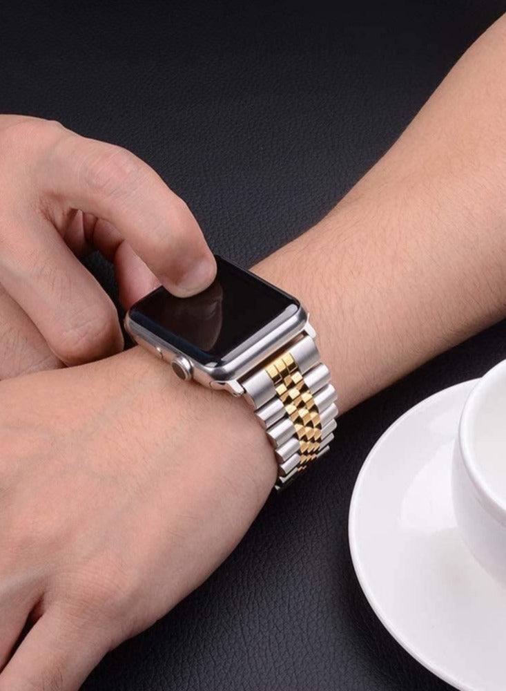 ELTRAZONE Ultra Thin Stainless Steel Metal Wristband Strap for Apple Watch 42/44/45/49mm, Replacement Bracelet Band Compatible with Apple Watch Series Ultra 8/7/6/5/4/3/2/1/SE - Image 4