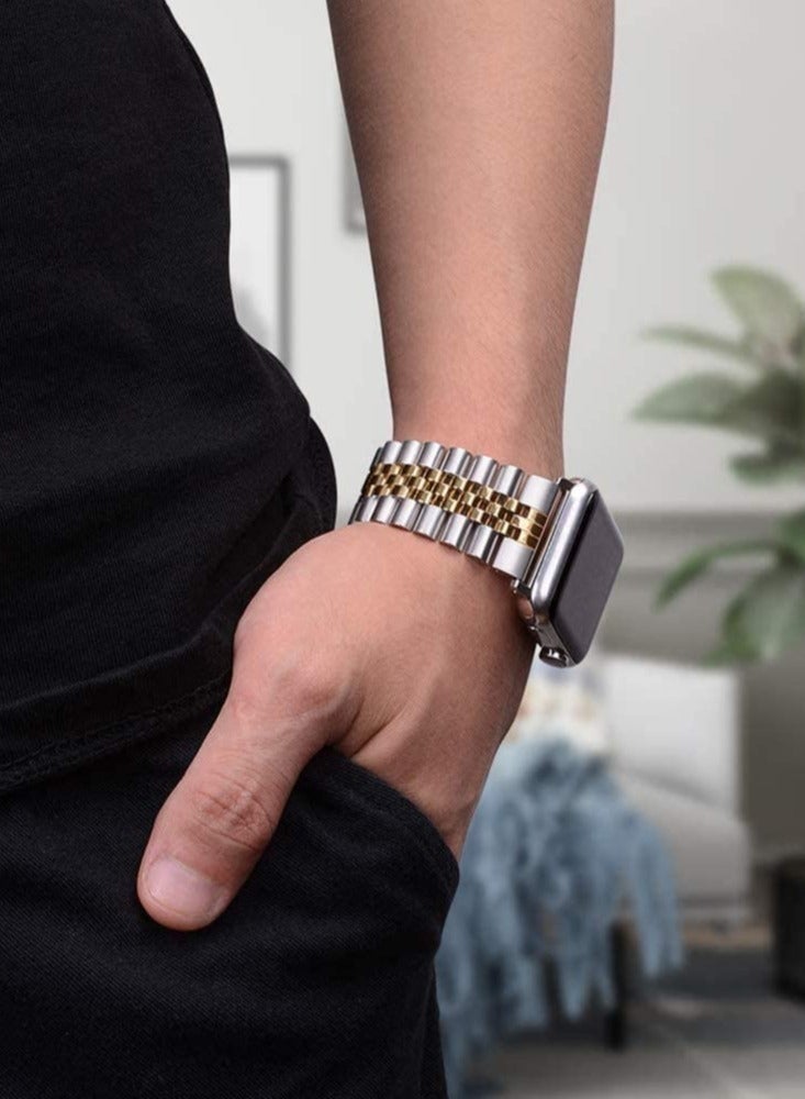 ELTRAZONE Ultra Thin Stainless Steel Metal Wristband Strap for Apple Watch 42/44/45/49mm, Replacement Bracelet Band Compatible with Apple Watch Series Ultra 8/7/6/5/4/3/2/1/SE - Image 5