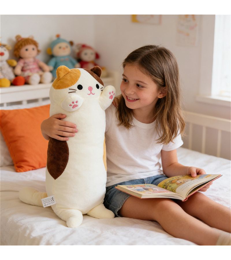 Cozy Yellow Cat Plush Doll Super Soft Filling Fragrance Free Ideal for Birthday Christmas Gifts Sofa Decor - Image 2