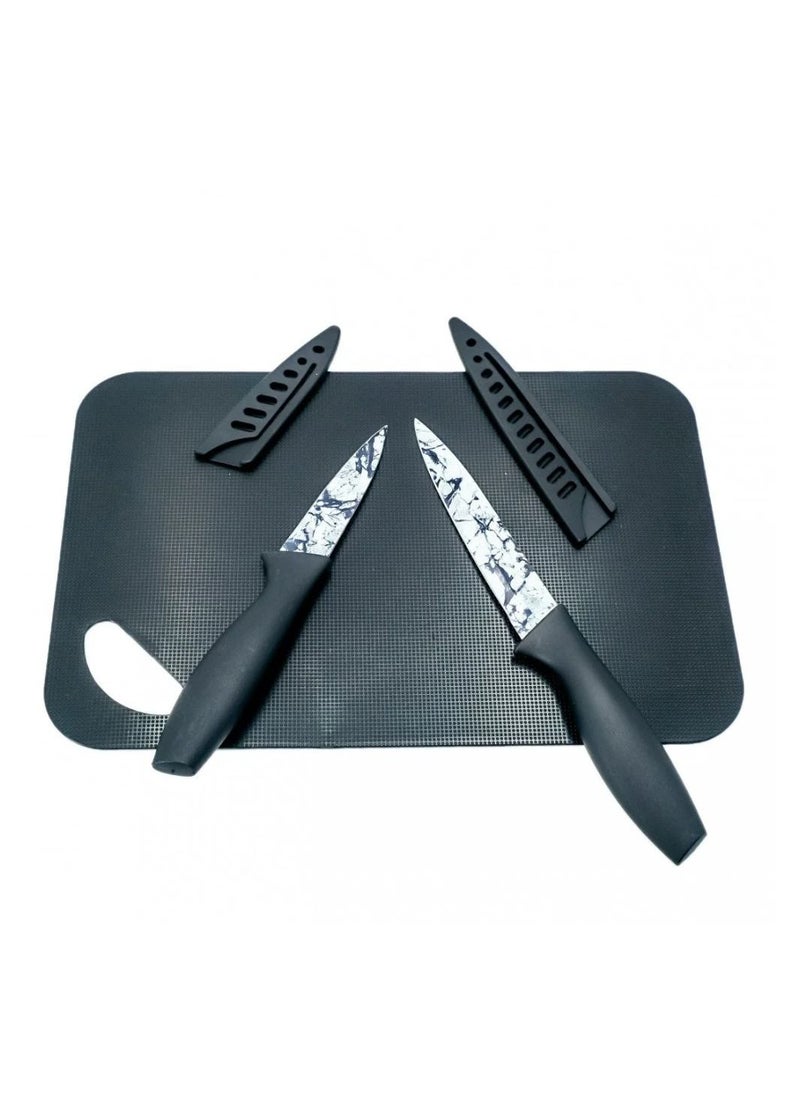 BASURRAH Knife Set With Black Cutting Board 26-72766  - Image 1
