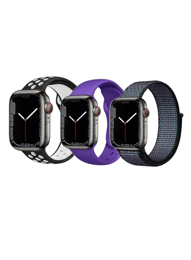 بيرفيي 3 قطع لتبديل سوار الساعة لساعة Apple Watch بأحجام 41/40/38 ملم من السلسلة 8/7/6/5/4/SE. - Image 1