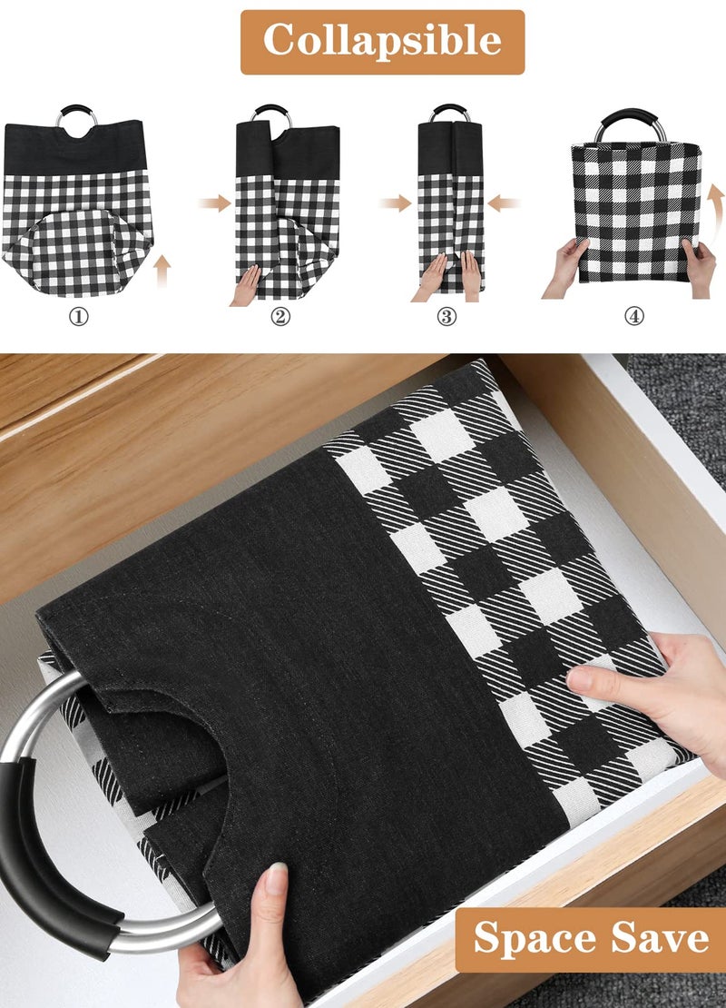 Blisstotes Laundry Basket  Laundry Hamper  Hampers For Laundry  Clothes Baskets Collapsible With Handles Waterproof For Bathroom Storage College Dorm  Family (Black  L) - Image 5