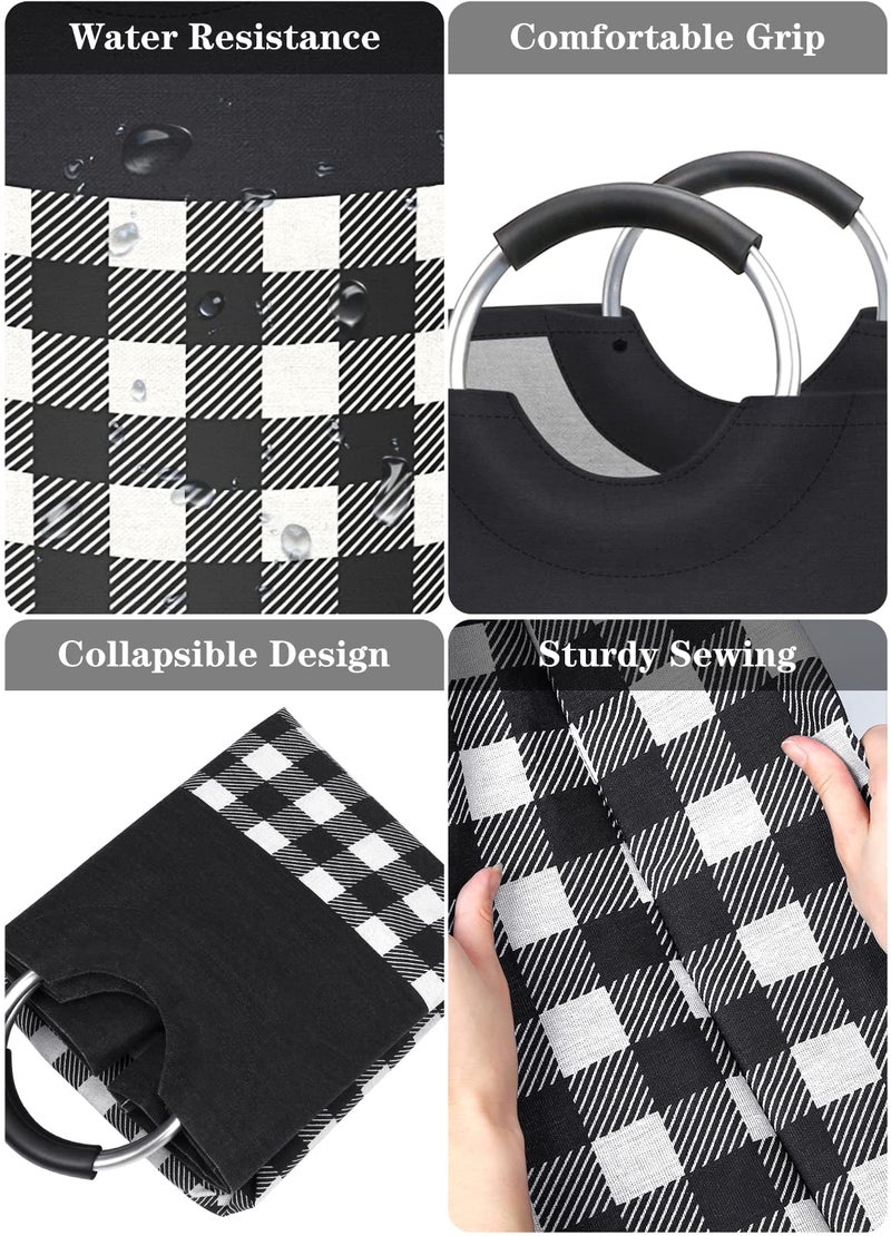 Blisstotes Laundry Basket  Laundry Hamper  Hampers For Laundry  Clothes Baskets Collapsible With Handles Waterproof For Bathroom Storage College Dorm  Family (Black  L) - Image 2