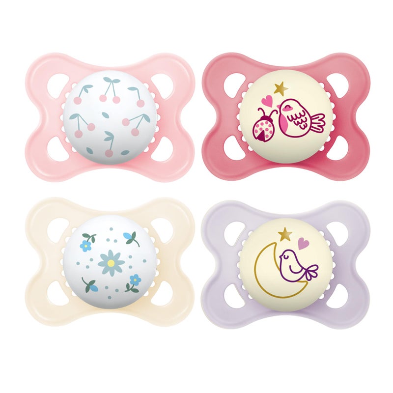 MAM Original Day & Night Pacifiers, Binky Pacifier for 0-6 Months, BPA-Free Silicone, Glows in The Dark, Best for Newborn Babies, Developed with Medical Experts, 4 Count Binkies - Image 1