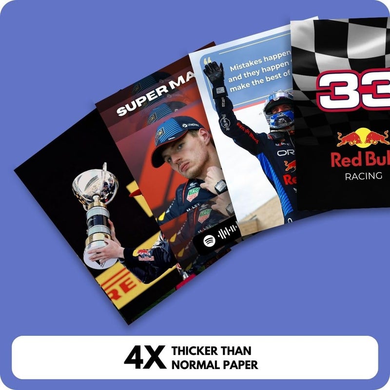 auraposter Paper Max Verstappen Poster (Set Of 40),Formula One Max Verstappen Mini Posters (15 X10 Cm),Red Bull F1 Poster Posters For Wall, Bedroom, Living Room,Formula 1 Posters,Glue Dots Included - Image 5