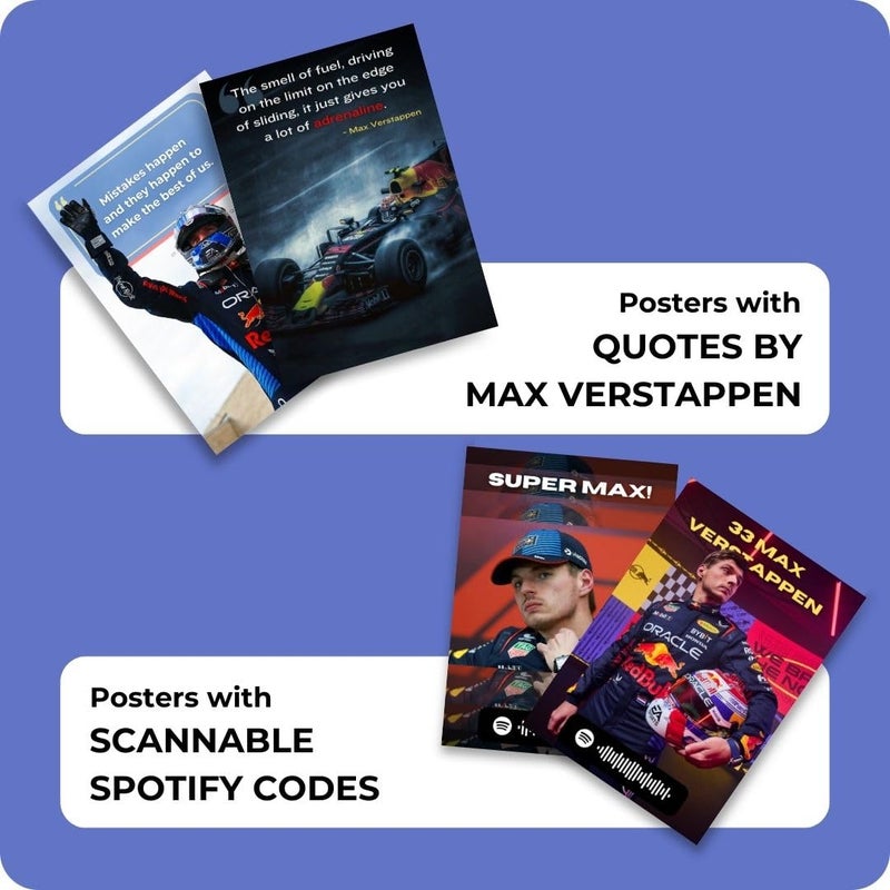 auraposter Paper Max Verstappen Poster (Set Of 40),Formula One Max Verstappen Mini Posters (15 X10 Cm),Red Bull F1 Poster Posters For Wall, Bedroom, Living Room,Formula 1 Posters,Glue Dots Included - Image 3