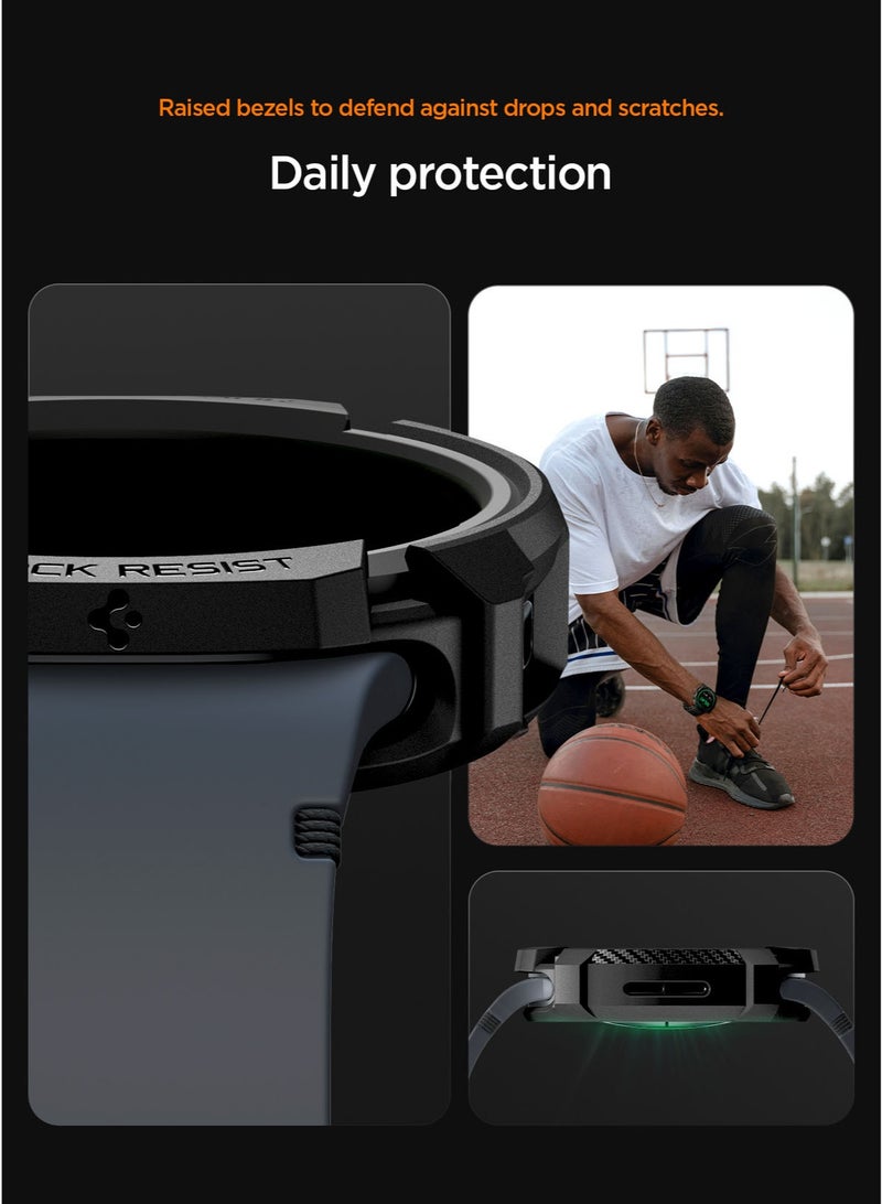 Spigen Rugged Armor for Samsung Galaxy Watch 8 44mm Case Cover Durable TPU (2025) - Matte Black - Image 4