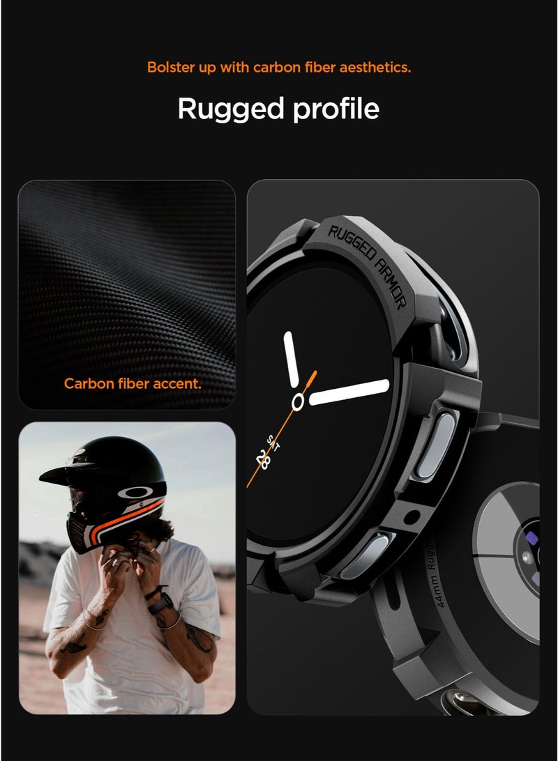 Spigen Rugged Armor for Samsung Galaxy Watch 8 44mm Case Cover Durable TPU (2025) - Matte Black - Image 5