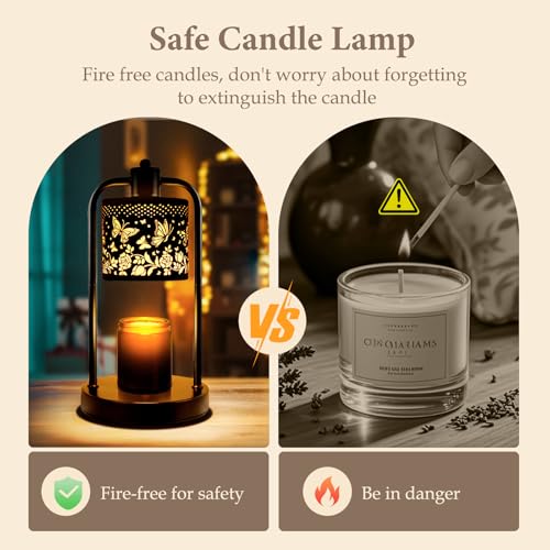 FullyCare Candle Warmer Lamp Electric with Timer: Wax Melts for Warmer Yankee Candles Large - Dimmable Candle Warmer for Birthday Christmas Gift Bedroom Home Decor - Image 4