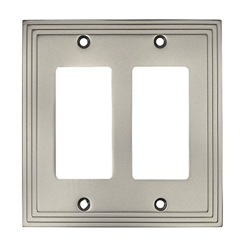 Cosmas 25090-SN Satin Nickel Double GFI/Decora Rocker Wall Switch Plate Switchplate Cover - Image 1