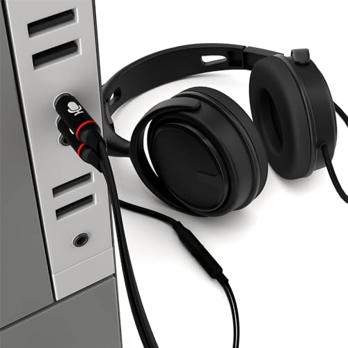 Mizi (2Pack Headphone Splitter for Computer 3.5mm Female to 2 Dual 3.5mm Male Audio Splitter Cable Microphone Stereo Jack Earphones Port Cord Gaming Headset to PC Laptop Adapter -Black - Image 5