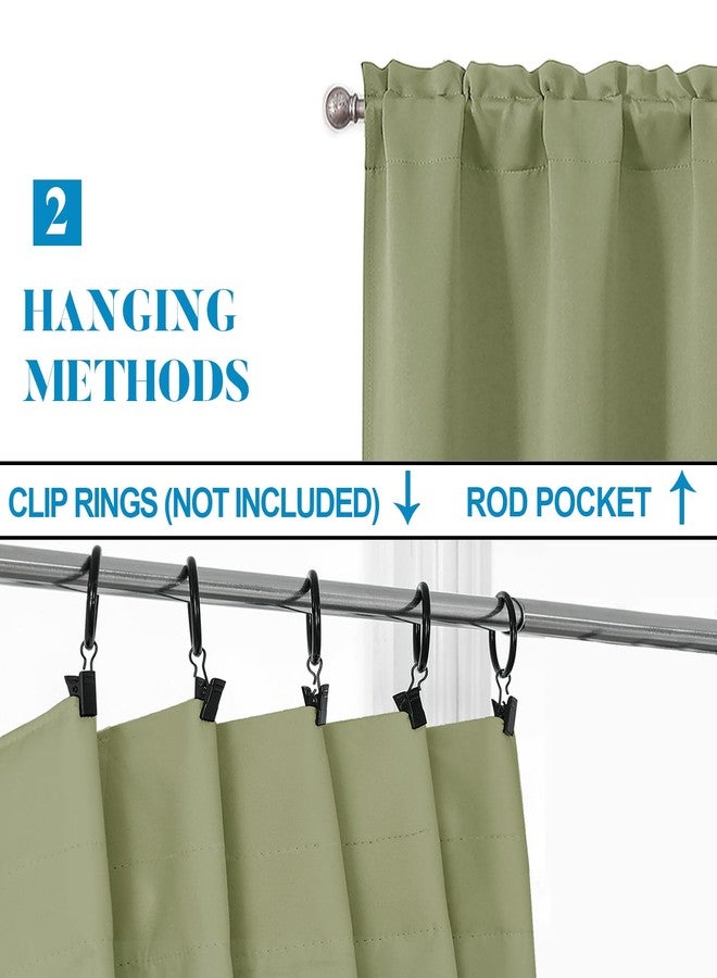 Lecloud Sage Green Valance for Windows 16 Inch Length, Privacy Thermal Insulated Room Darkening Small Curtains, Farmhouse Rod Pocket Drapes for Bathroom Cabinet Camper RV Bunk, 60" W x 16" L 1 Panel - Image 4