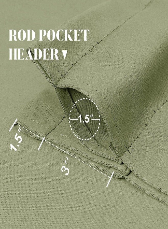 Lecloud Sage Green Valance for Windows 16 Inch Length, Privacy Thermal Insulated Room Darkening Small Curtains, Farmhouse Rod Pocket Drapes for Bathroom Cabinet Camper RV Bunk, 60" W x 16" L 1 Panel - Image 3