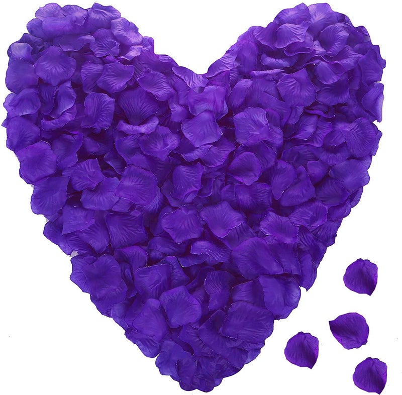 VOVCIG VOVCIG 2000 PCS Artificial Silk Rose Petals  Artificial Flowers for Decoration Wedding Party Valentine Day  Event Romantic Night (Violet) - Image 1