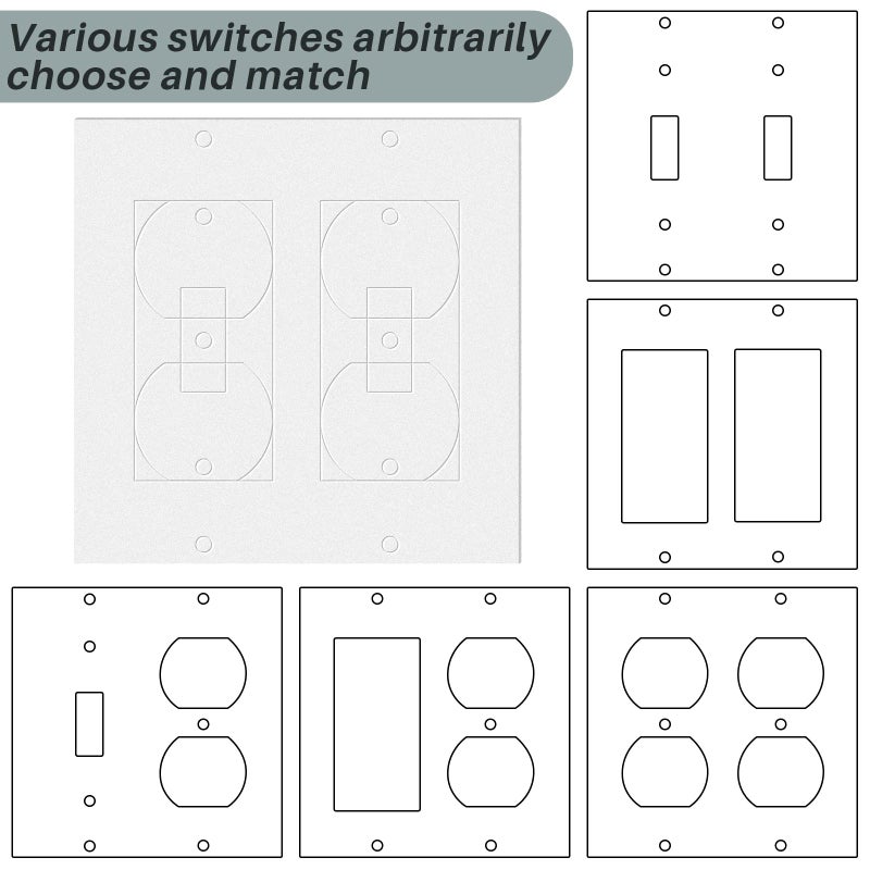 Tondiamo 20 Pcs White Wall Insulation Gasket Rectangle Wall Plate Outlet Sealers Foam Replacement Weatherproof Gasket Sealer Energy Saving for Electrical Outlet Plates Switch Covers - Image 5