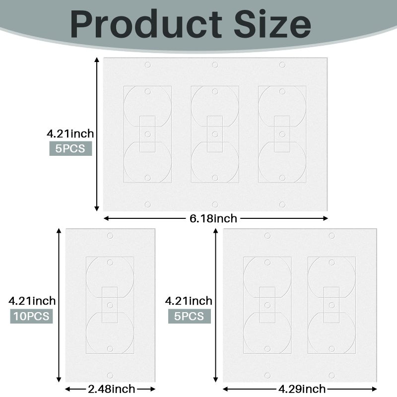 Tondiamo 20 Pcs White Wall Insulation Gasket Rectangle Wall Plate Outlet Sealers Foam Replacement Weatherproof Gasket Sealer Energy Saving for Electrical Outlet Plates Switch Covers - Image 2
