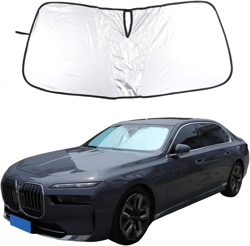 JONKOKO Windshield Sunshade Car Foldable UV Ray Reflector Compatible with BMW 7 Series G70 2023 2024 UV Rays Sun Visor Protector,Car Sun Shade Accessories - Image 1