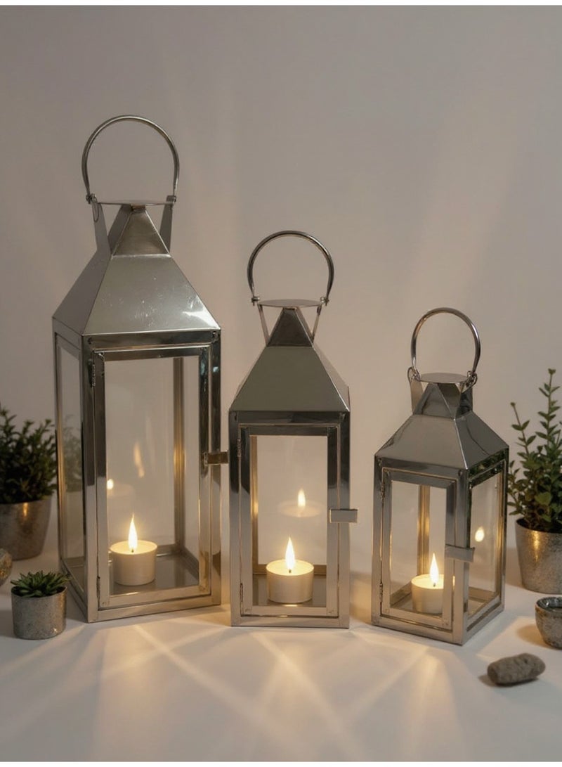 Living Set of Metal Lanterns with Glass: Practical and Attractive Lighting - Image 2