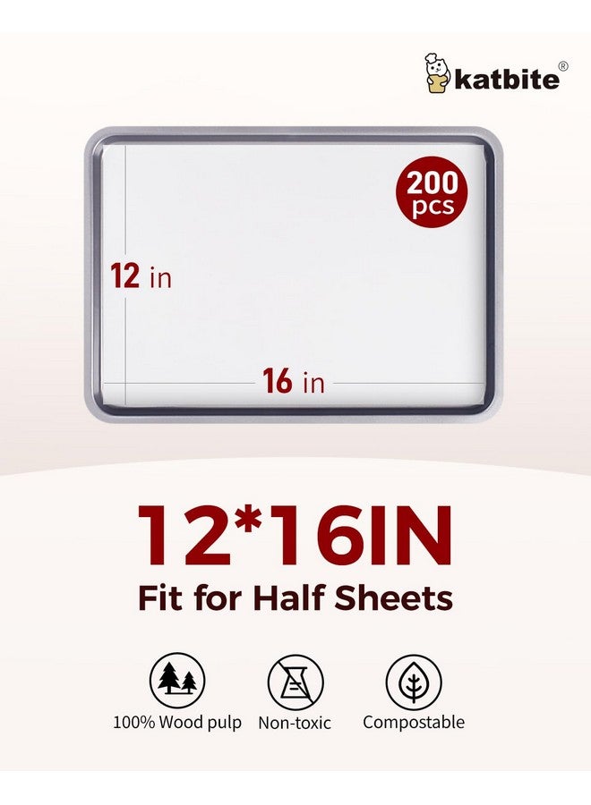 Katbite 200PCS 12x16 In Heavy Duty Flat Parchment Paper, Parchment Paper Sheets for Baking Cookies, Cooking, Frying, Air Fryer, Grilling Rack, Oven(12x16 Inch)[Advanced Series] - Image 2