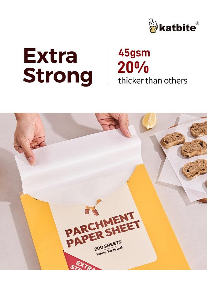 Katbite 200PCS 12x16 In Heavy Duty Flat Parchment Paper, Parchment Paper Sheets for Baking Cookies, Cooking, Frying, Air Fryer, Grilling Rack, Oven(12x16 Inch)[Advanced Series] - Image 3