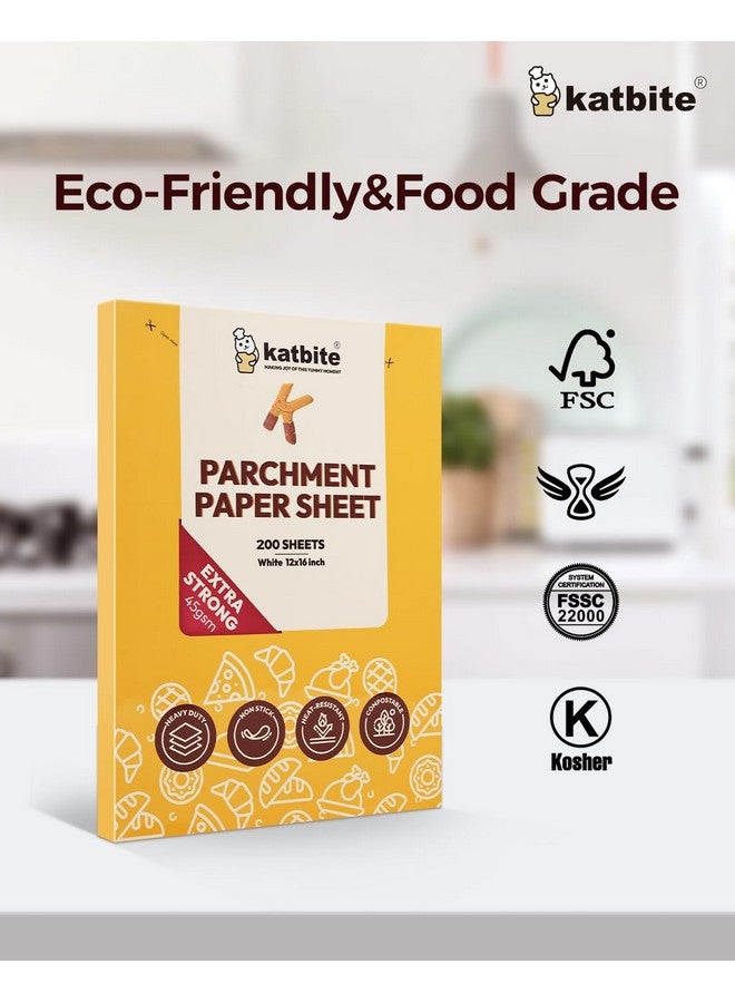 Katbite 200PCS 12x16 In Heavy Duty Flat Parchment Paper, Parchment Paper Sheets for Baking Cookies, Cooking, Frying, Air Fryer, Grilling Rack, Oven(12x16 Inch)[Advanced Series] - Image 4