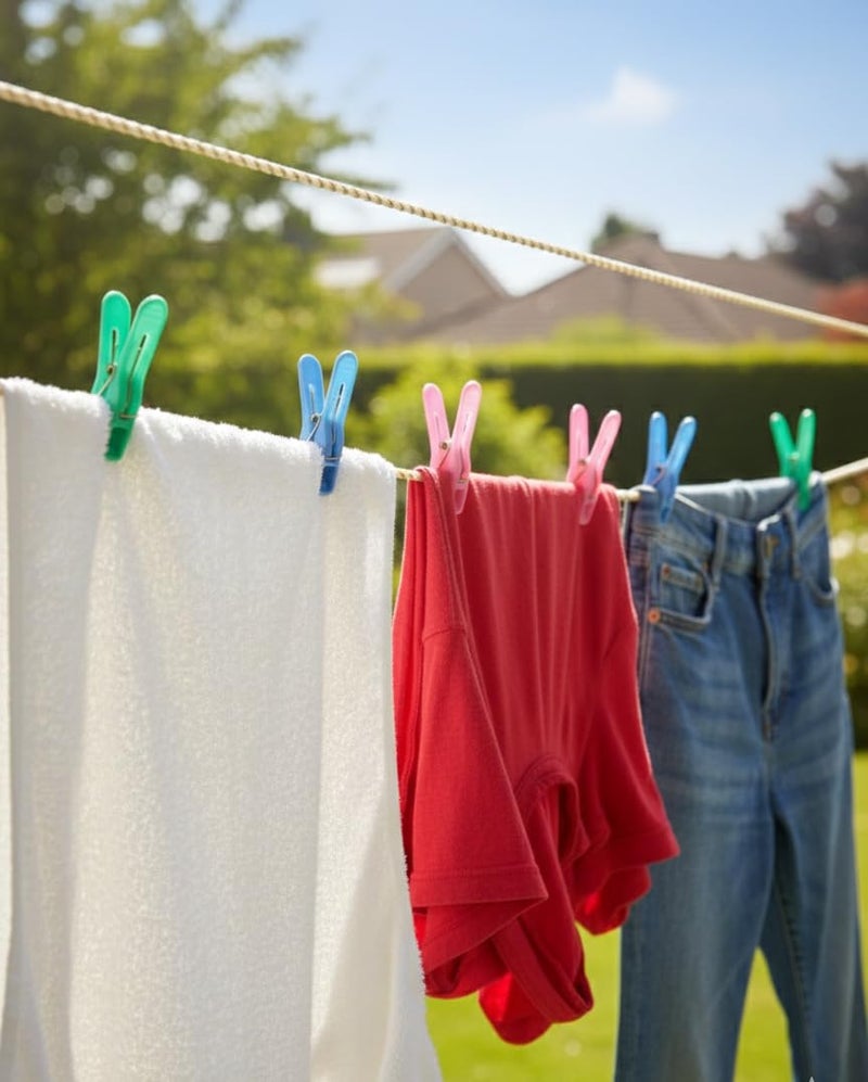 Prokart Cloth Clips for Drying Clothes Plastic Clips Big Size Plastic Pegs for Hanging Drying Clothing on Strings Multipupose Heavy Duty, Pegs for Hanger (Multicolor, Pack of 12 Pieces) - Image 3