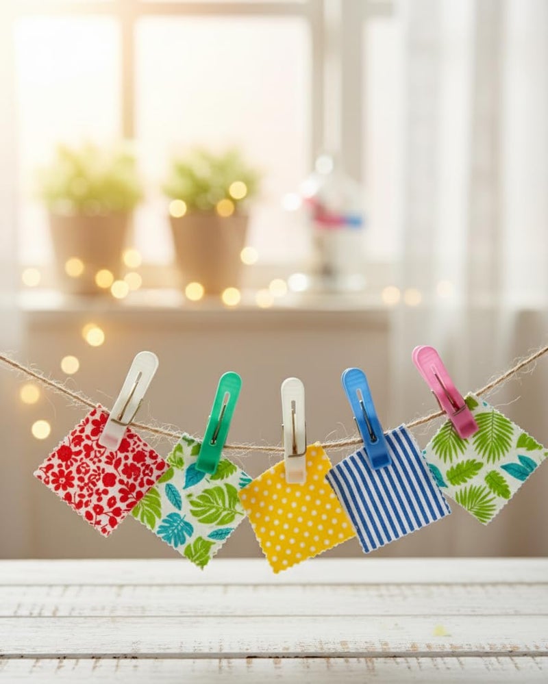 Prokart Cloth Clips for Drying Clothes Plastic Clips Big Size Plastic Pegs for Hanging Drying Clothing on Strings Multipupose Heavy Duty, Pegs for Hanger (Multicolor, Pack of 12 Pieces) - Image 5