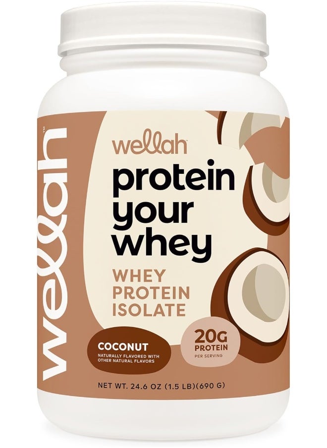 Wellah Wellah Protein Your Whey (30 Servings, Coconut Flavored) - Whey Protein Isolate Protein  - Image 1