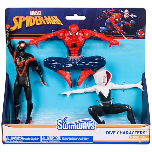 SwimWays Marvel SpiderMan Dive Character 3Pack Swimming Pool Accessories Kids Pool Toy Spiderman Toys Weighted Figures Marvel Pool Party Favors Games for Kids Ages 5 Up - Image 1