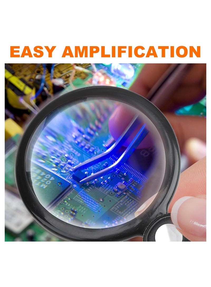 8X Pocket Magnifying Glasses, Portable Magnifier for Hobbies Reading, Small (Diameter 1.96In) Handheld Folding Glass with Rotating Leather Protective Cover, 8X Optical Glass Lens for Adults Seniors - Image 3