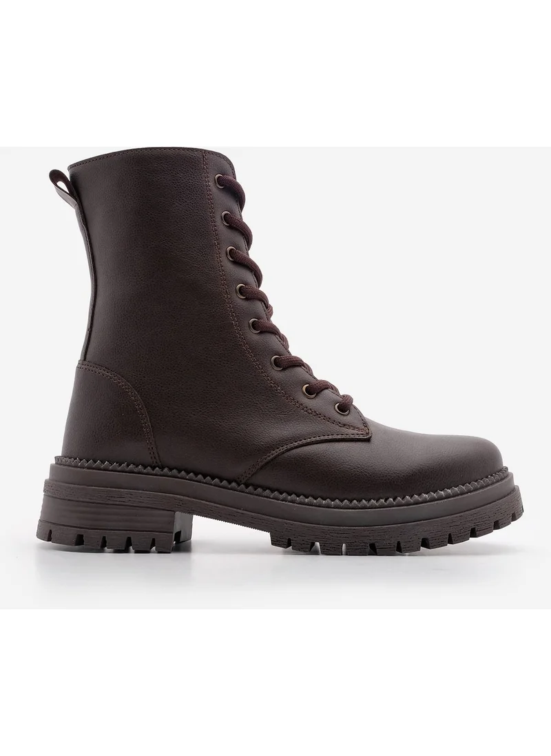 MARJIN Margin Women's Boots Boots Zippered Lace-Up Serrated Sole Celare