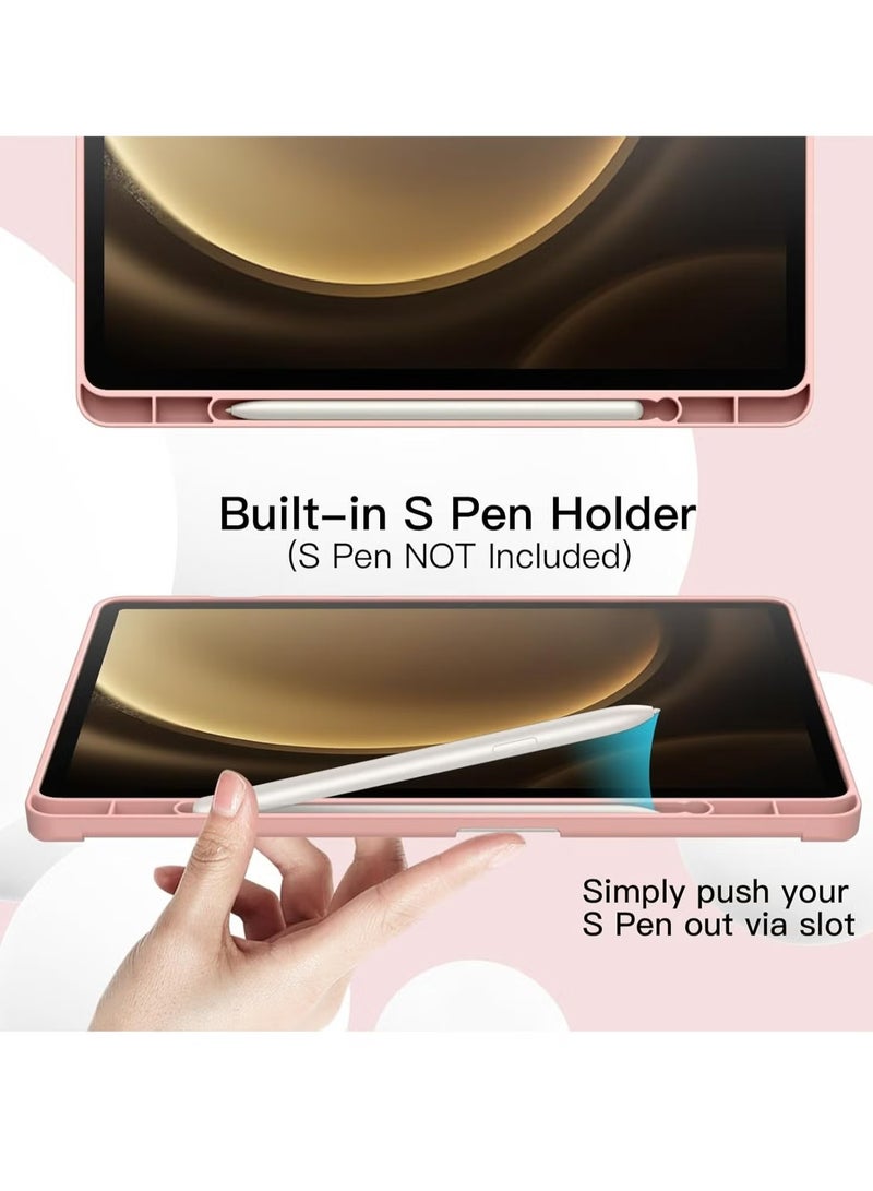JAJEEK Case for Samsung Galaxy Tab S9 FE+ 12.4-Inch with S Pen Holder – Soft TPU Tri-Fold Stand Protective Tablet Cover, Supports S Pen Charging, Auto Wake/Sleep Function, Shockproof & Lightweight - Image 4