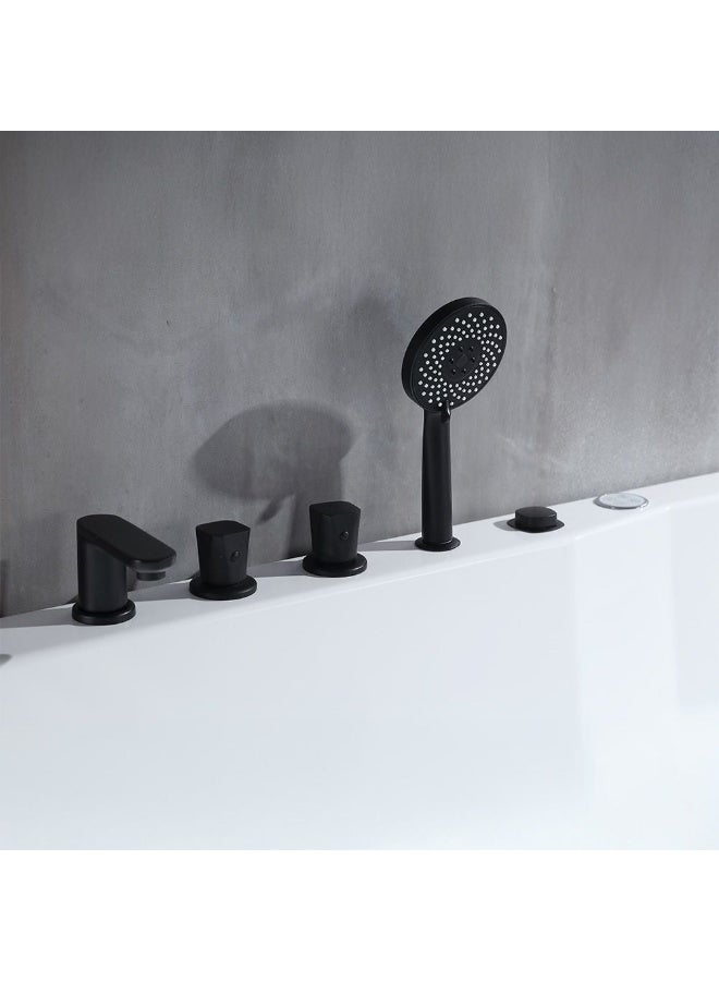 DANUBE HOME Milano Turbo Massage Bathtub â€“ Luxury Whirlpool Soaking Tub with Massage Jets | Modern Acrylic Bathtub, Deep Soak, Relaxing Spa Experience for Bathroom L 180 x W120 x H67 W/ Matt Black Mixer - Image 4