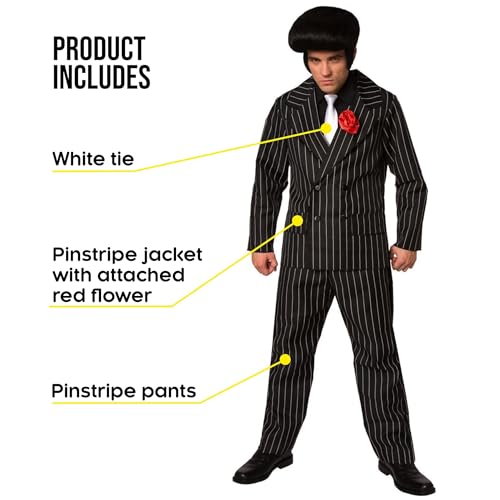 Morph 1920 Gangster Costume For Men, Roaring 20s Costume for Men, Great Gatsby Attire, Large - Image 2