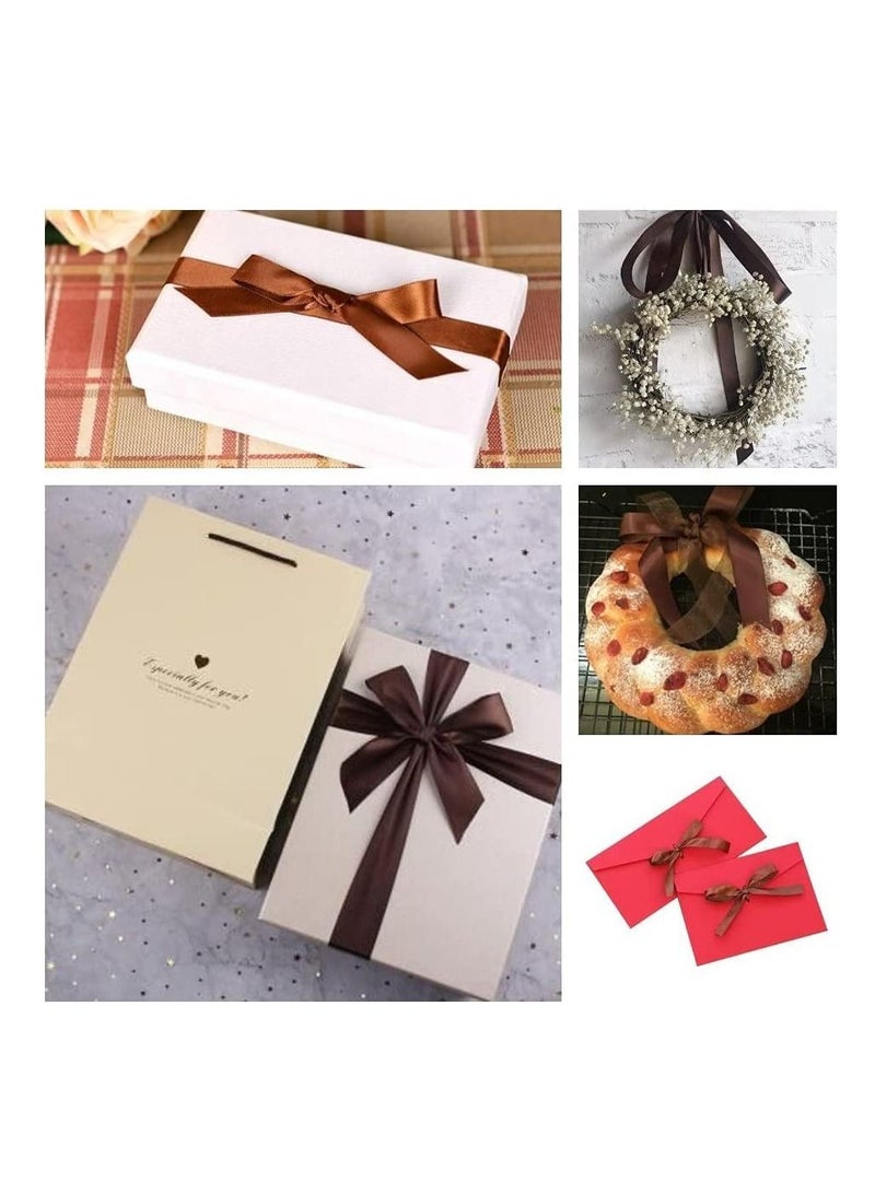 MARKQ Mocha Brown Satin Ribbon, 24mm x 25yd Fabric Polyester Ribbon for Gift Wrapping, Party Favors, Wedding Decorations, Bow Making, Bouquets, Sewing Projects & Craft Supplies - Image 4
